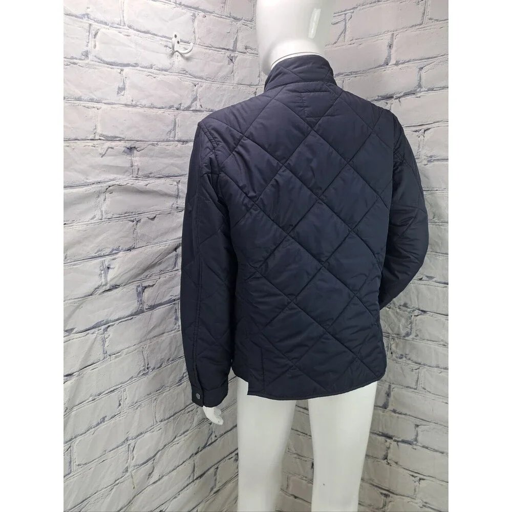 J. Crew Men's Quilted Jacket Coat Outerwear Navy Lined Filled Large